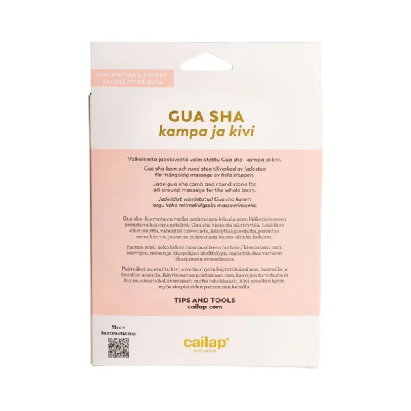 Pesu- Ja Kylpyhuonetarvikkeet>Cailap Gua sha -kampa & -kivi lahjasetti