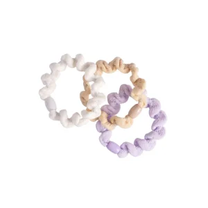 Hiuslenkit>Cailap Kierrepehmohiuslenkit 3kpl, liila/beige/valkoinen