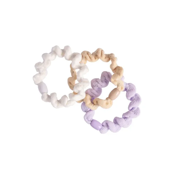 Hiuslenkit>Cailap Kierrepehmohiuslenkit 3kpl, liila/beige/valkoinen